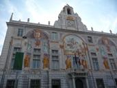 Genova Genua Altstadt Hafen Palazzo San Giorgio Aelteste Bank Hafenbehörde Fassade_w