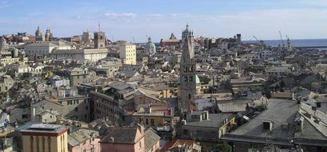 Genua Sehenswrdigkeiten Panorama Altstadt Genova w