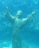 Genova Ligurien versunkene Statue San Fruttuoso Cristo Abissi golfoparadiso