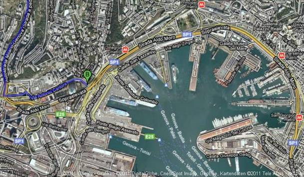 Genua Hafen Anfahrt