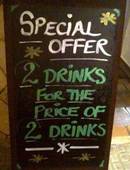 special offer 2 drinks